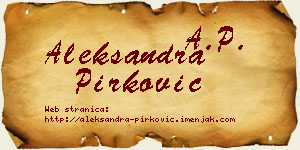 Aleksandra Pirković vizit kartica
